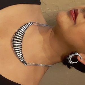 925, 18.00 ct tw Genuine Untreated Black Spinel, Power Necklac…